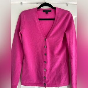100% cashmere hot pink Cardigan
